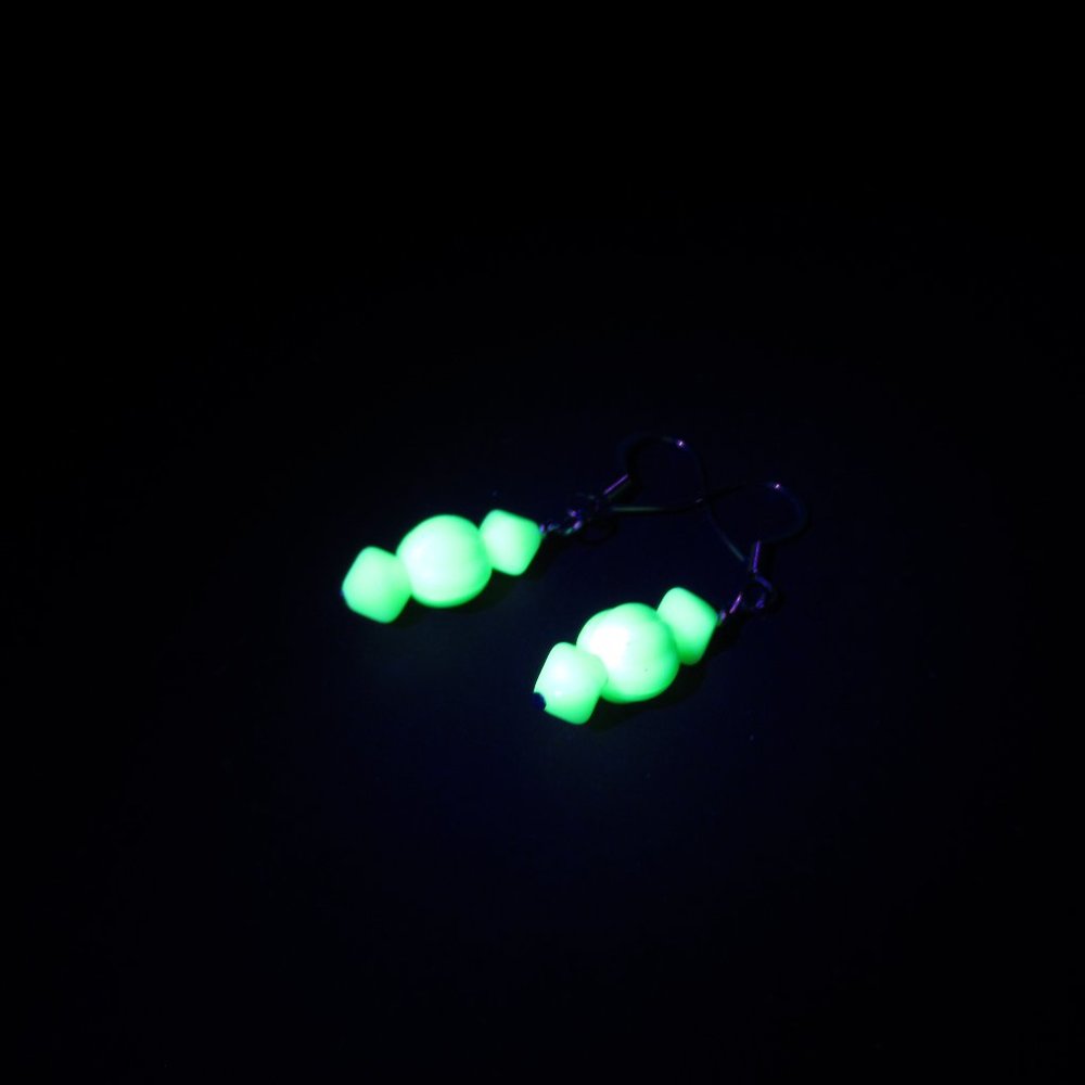 Uranium glass bead earrings